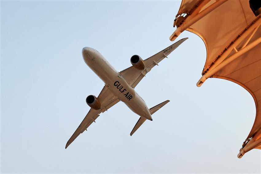 Airplane over Losail International Circuit